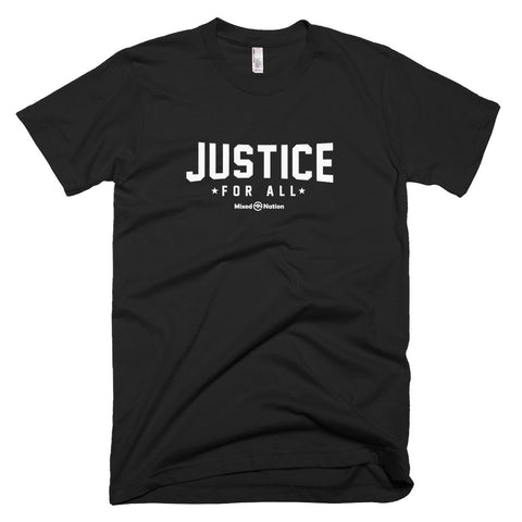 Justice for All white logo unisex t-shirt